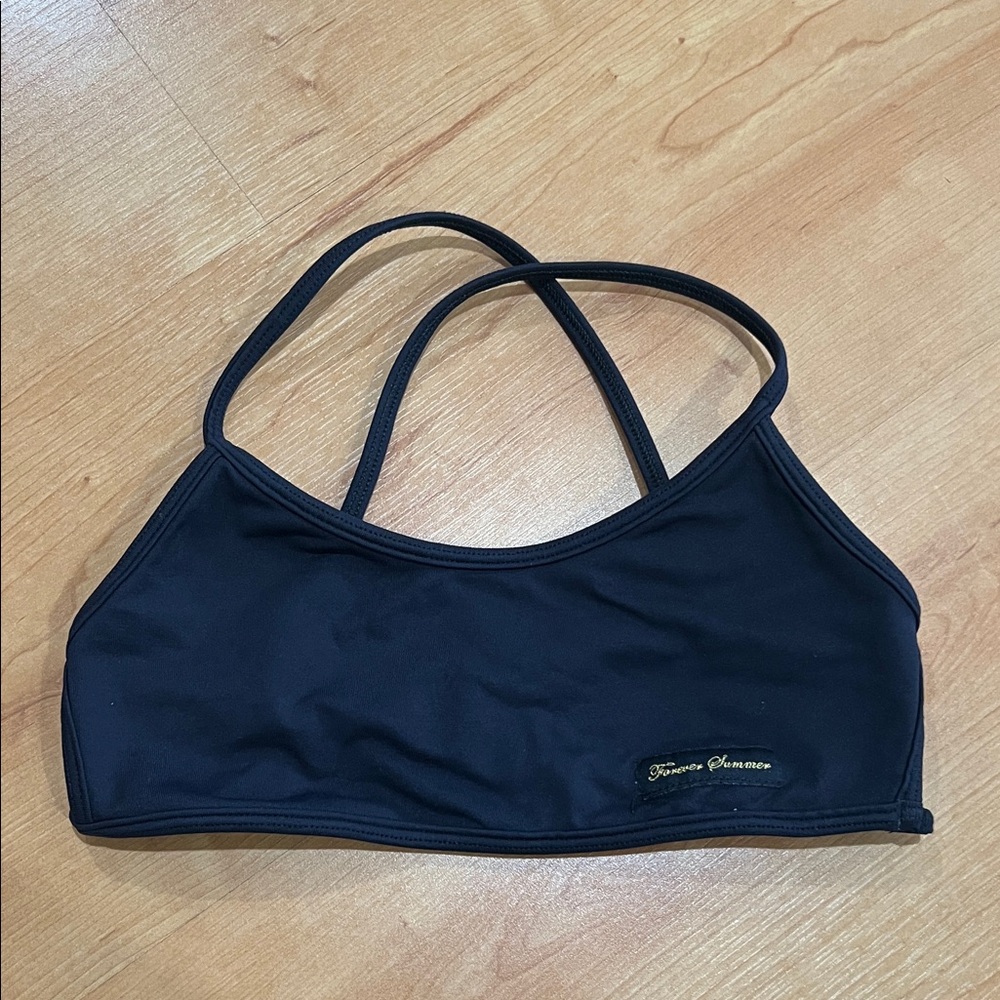 Vintage Black Swim or Yoga Top.  Excellent condition.